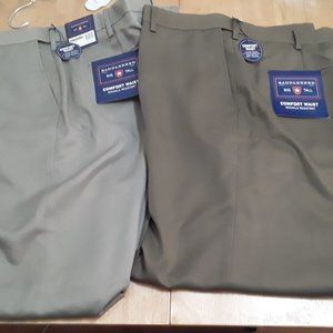 Lot of 2 Saddlebred 44 x 30 Taupe and Khaki Pants